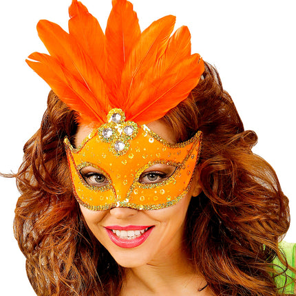 e-carnavalskleding-SYK Neon oranje Braziliaanse maskers