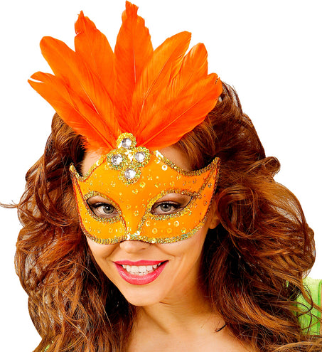e-carnavalskleding-SYK Neon oranje Braziliaanse maskers