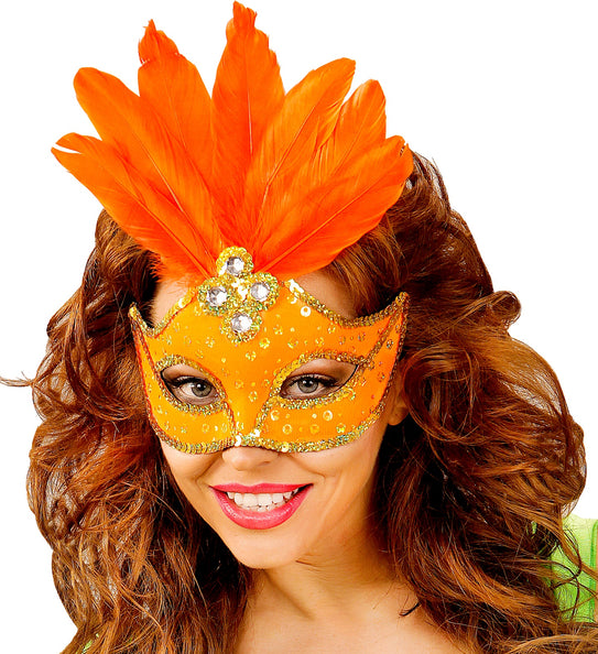 e-carnavalskleding-SYK Neon oranje Braziliaanse maskers