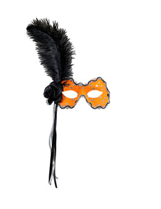 e-carnavalskleding-SYK Neon oranje holografische Braziliaanse maskers