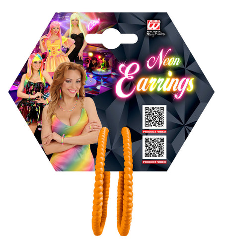 e-carnavalskleding-SYK Neon oranje oorbellen