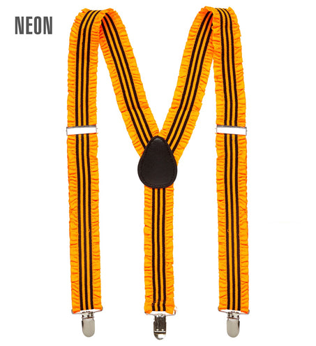 e-carnavalskleding-SYK Neon oranje ruche bretels