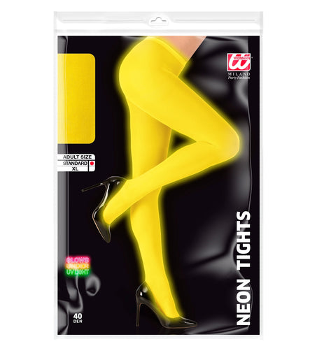 e-carnavalskleding-SYK Neon panty 40den geel