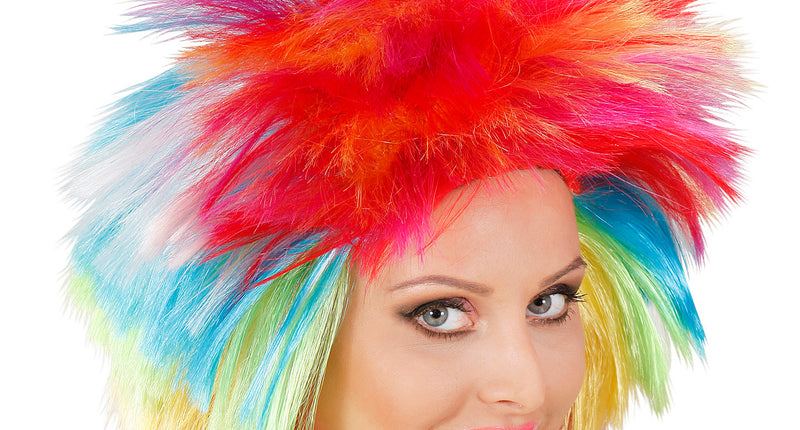 e-carnavalskleding-SYK Neon pruik Rocker