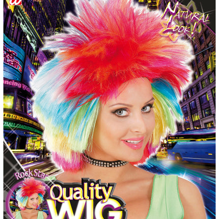 e-carnavalskleding-SYK Neon pruik Rocker