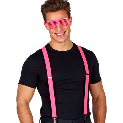 e-carnavalskleding-SYK Neon roze bretels verstelbaar