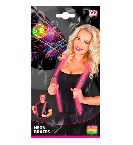 e-carnavalskleding-SYK Neon roze bretels verstelbaar