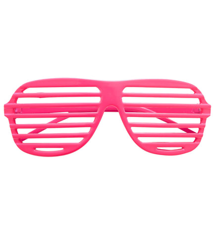 e-carnavalskleding-SYK Neon roze bril met luikjes