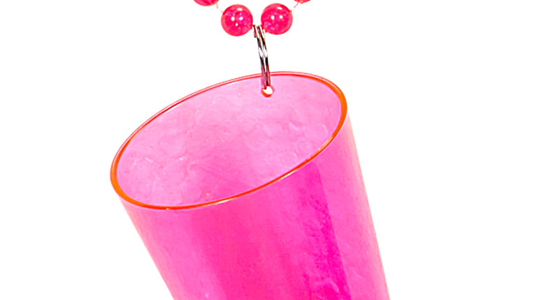 e-carnavalskleding-SYK Neon roze glazen halskettingen