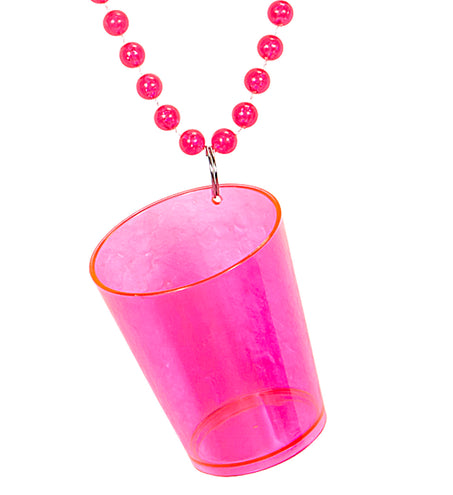 e-carnavalskleding-SYK Neon roze glazen halskettingen