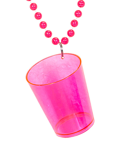 e-carnavalskleding-SYK Neon roze glazen halskettingen
