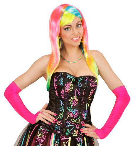 e-carnavalskleding-SYK Neon roze handschoenen
