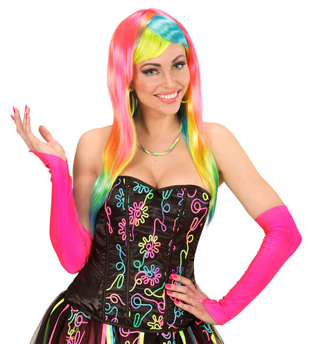 e-carnavalskleding-SYK Neon roze handschoenen