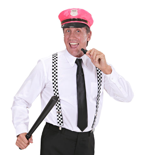 e-carnavalskleding-SYK Neon roze politiepet