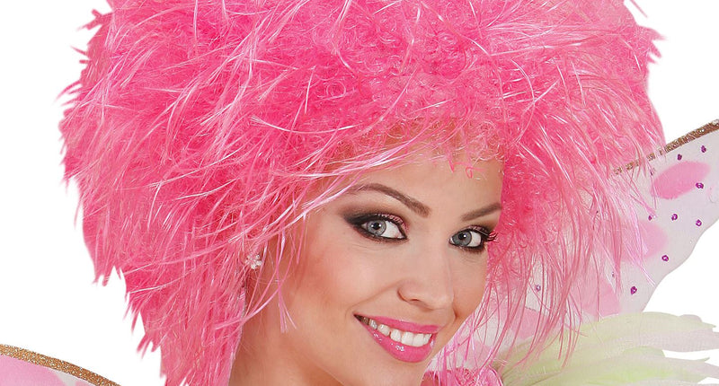 e-carnavalskleding-SYK Neon roze pruik Britt kort haar