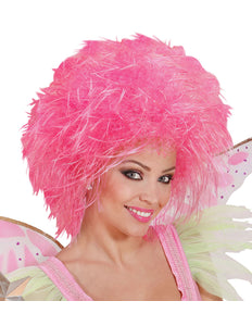 e-carnavalskleding-SYK Neon roze pruik Britt kort haar