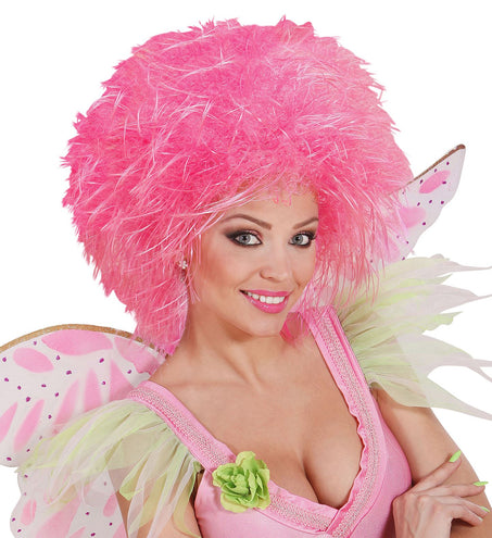 e-carnavalskleding-SYK Neon roze pruik Britt kort haar