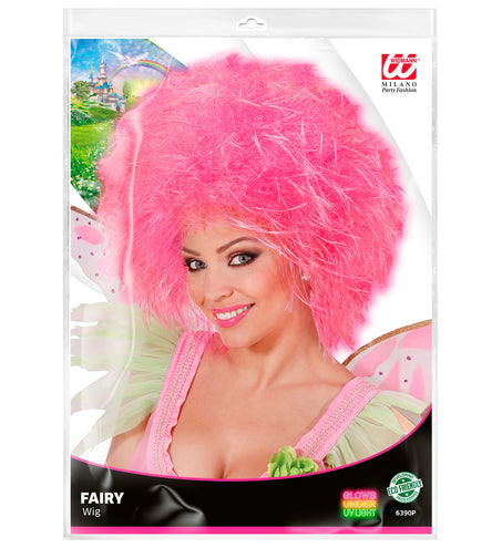 e-carnavalskleding-SYK Neon roze pruik Britt kort haar
