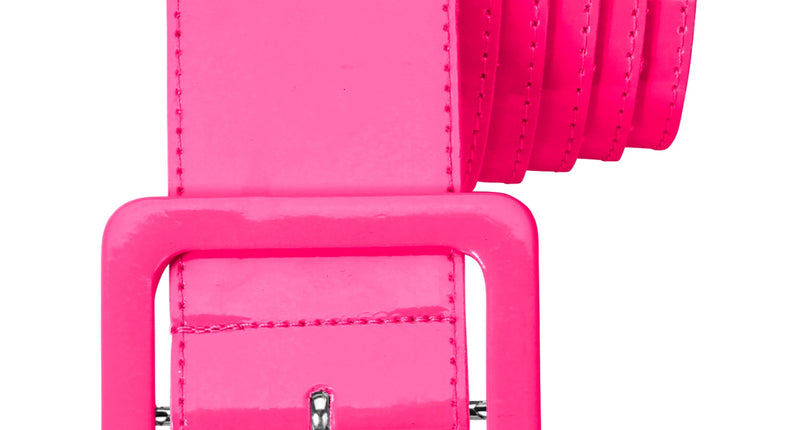 e-carnavalskleding-SYK Neon roze riem vinyl