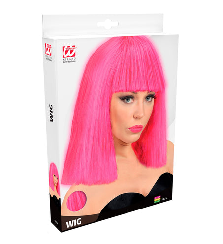 e-carnavalskleding-SYK Neon roze showgirl pruik