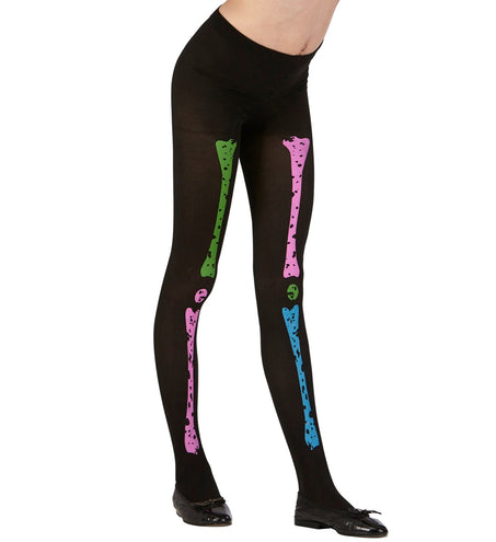 e-carnavalskleding-SYK Neon skelet panty 70 den.