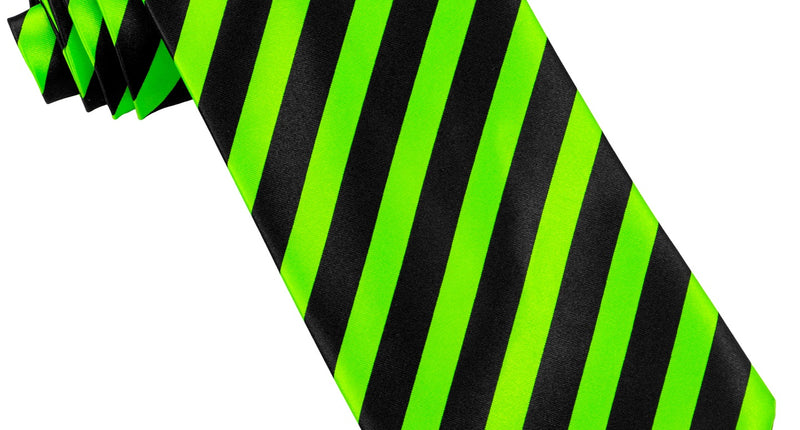 e-carnavalskleding-SYK Neon stropdas groen zwart gestreept