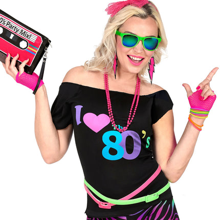 e-carnavalskleding-SYK Neon vingerhandschoenen roze