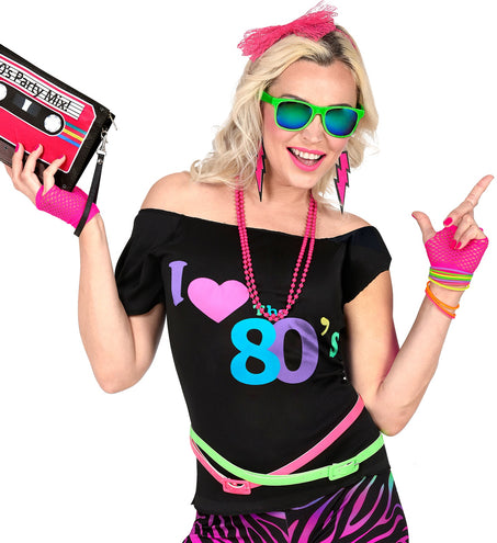 e-carnavalskleding-SYK Neon vingerhandschoenen roze