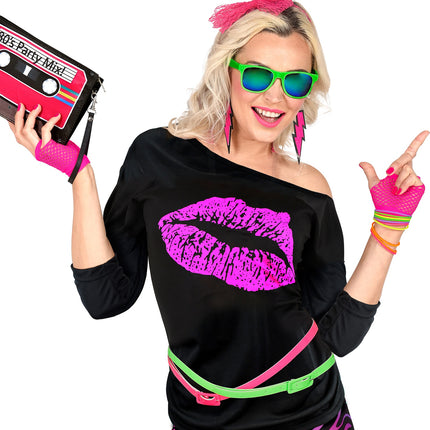 e-carnavalskleding-SYK Neon vingerhandschoenen roze
