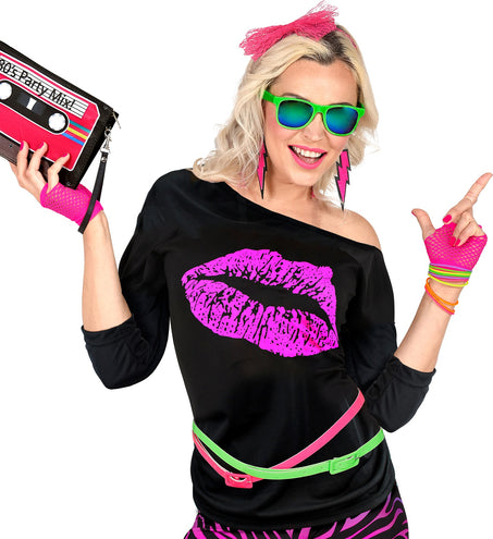 e-carnavalskleding-SYK Neon vingerhandschoenen roze