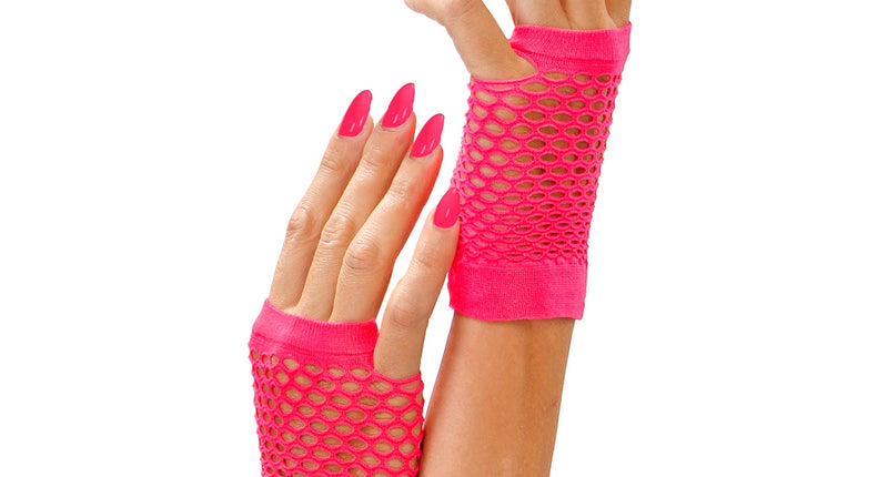 e-carnavalskleding-SYK Neon vingerhandschoenen roze