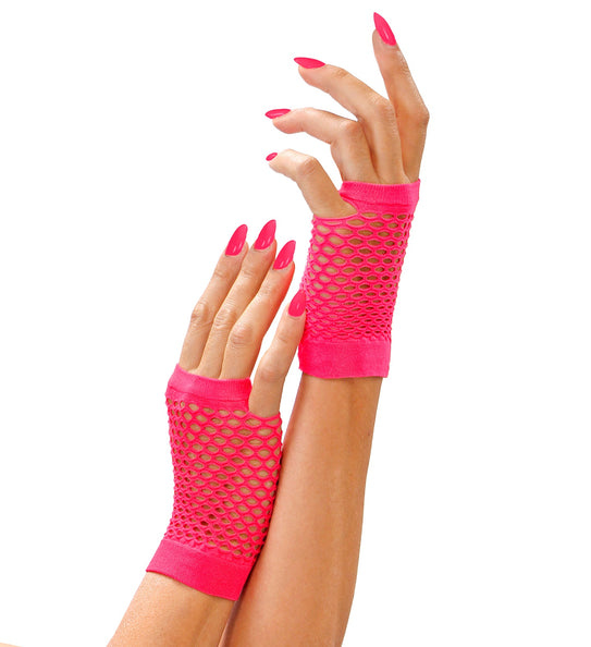 e-carnavalskleding-SYK Neon vingerhandschoenen roze