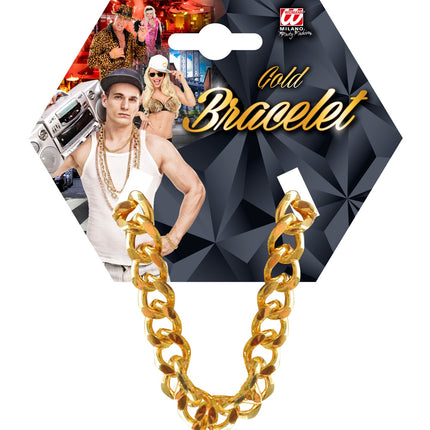 e-carnavalskleding-SYK Nep gouden armband hip hop
