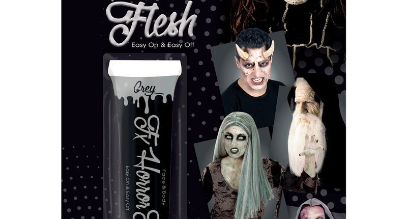 e-carnavalskleding-SYK Nep huid zwart grijs latex heks zombie