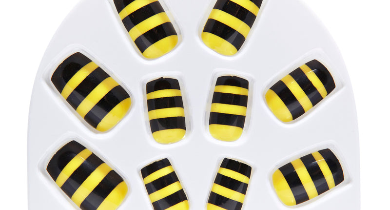 e-carnavalskleding-SYK Nep nagels bijen print