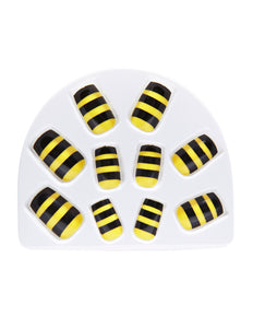 e-carnavalskleding-SYK Nep nagels bijen print