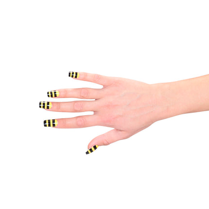 e-carnavalskleding-SYK Nep nagels bijen print