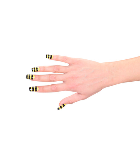 e-carnavalskleding-SYK Nep nagels bijen print