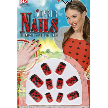 e-carnavalskleding-SYK Nep nagels lieveheersbeestje
