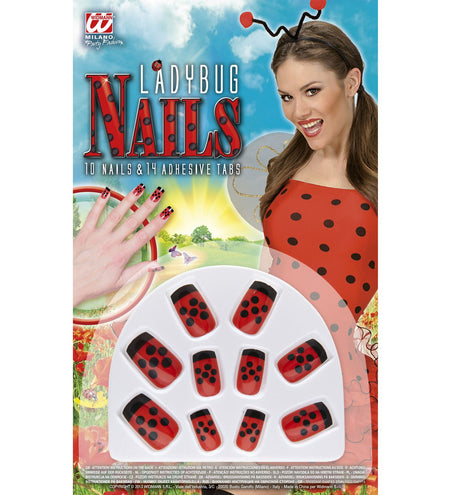 e-carnavalskleding-SYK Nep nagels lieveheersbeestje