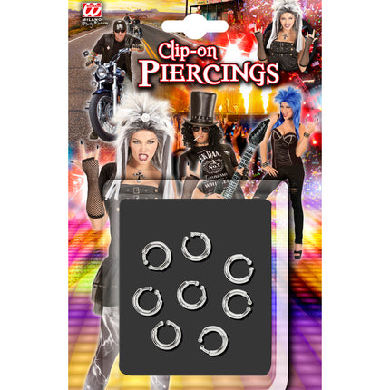 e-carnavalskleding-SYK Nep piercing clip in zilver
