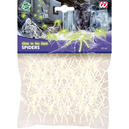e-carnavalskleding-SYK Nep spinnen glow in the dark 42 stuks
