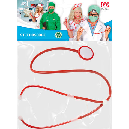 e-carnavalskleding-SYK Nep stethoscoop rood verpleegster