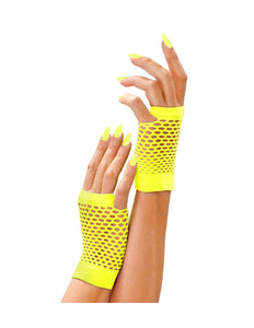 e-carnavalskleding-SYK Net handschoenen neon geel