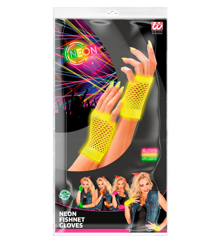e-carnavalskleding-SYK Net handschoenen neon geel