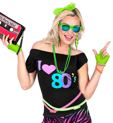 e-carnavalskleding-SYK Net handschoenen neon groen