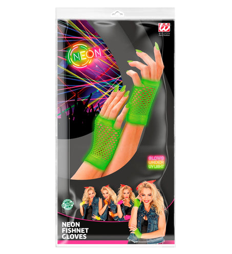 e-carnavalskleding-SYK Net handschoenen neon groen