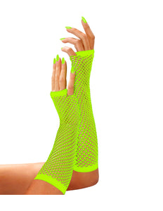 e-carnavalskleding-SYK Net handschoenen neon groen lang