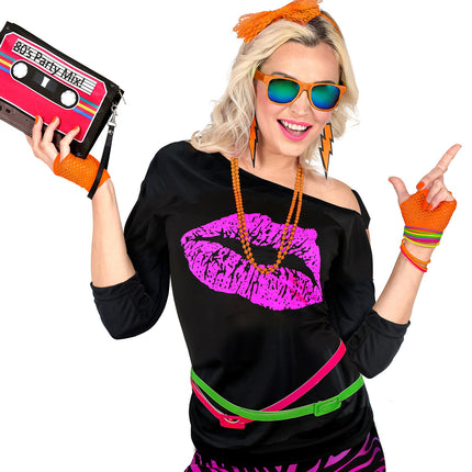 e-carnavalskleding-SYK Net handschoenen neon oranje