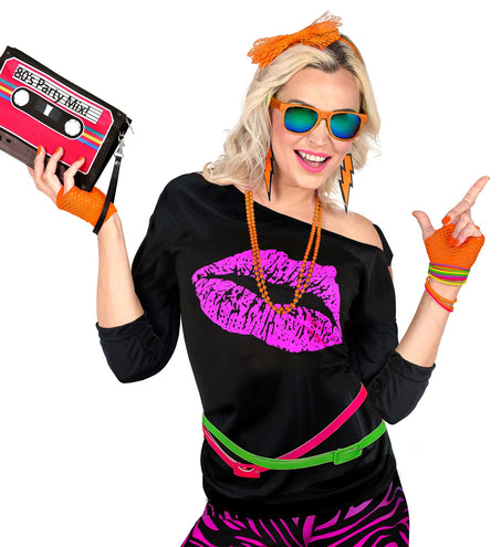 e-carnavalskleding-SYK Net handschoenen neon oranje